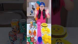 Popular drinks vs yellow cakes ice cream challenge!#lego #popular #funny by Ethan Funny Family