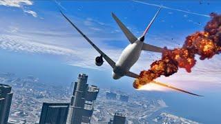 Qantas Airbus Emergency Landing to water after midair crach pilot save GTA 5