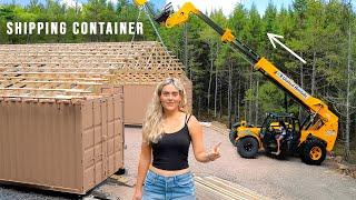 Building a SHIPPING CONTAINER Workshop! Installing Trusses Ep. 5