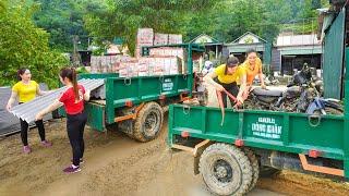 Use Truck Transport Old Motorbike for NHO - Transport Bricks And Bamboo for XUAN. Daily Farm