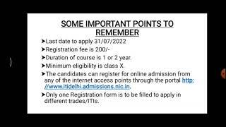 Admission in Industrial Training Institute (ITI) 2022