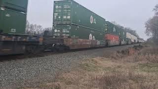 NS 24X Intermodal Stacks Pigs by Harrisburg 3 15 24 SD70ACe ES44DC SD70ACe lead