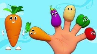 овощной палец семья | Детские рифмы | Детская песня | 3D Rhymes for Babies | Vegetable Finger Family