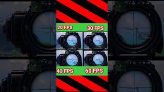 20fps vs 30fps vs 40fps vs 60fps scope recoil comparison  #shorts #short #tranding #90fps #60fps