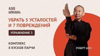 Комплекс Бадуанцьзинь."8 кусков парчи". Упражнение 3.Убрать 5 усталостей и 7 повреждений. Роберт Шин