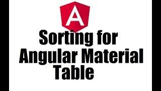 Angular 8 #11; Sorting in Angular Material Table