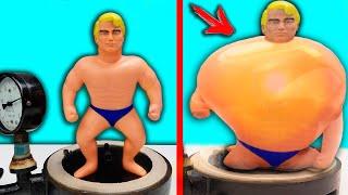 ГИГАНТСКИЙ STRETCH ARMSTRONG в ВАКУУМЕ -  НОВАЯ ВАКУУМНАЯ УСТАНОВКА !!!