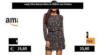 oodji Ultra Donna Abito in Chiffon con Cintura