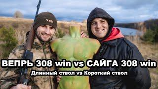 Вепрь 308 win VS Сайга 308 win. Длинный ствол vs Короткий ствол