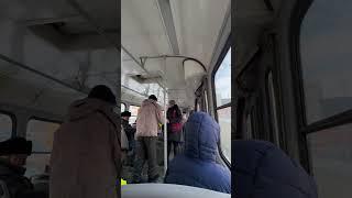 Riding the tram in Barnaul Siberia