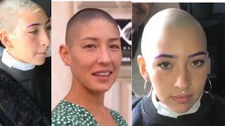 Amazing baldheaded  girl/ Girl headshavre  with razor/