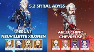 Neuvillette Xilonen & Arlecchino Chevreuse Floor 5.2 Spiral Abyss 12 Genshin Impact