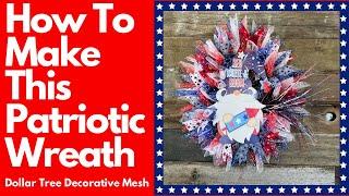 Patriotic Wreath Tutorial/ Patriotic Wreath/ Ribbon Wreath/ 4th of July Wreath/ Patriotic Wreaths