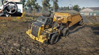 SnowRunner - Ultimate Big Heavy Cargo Load With CATERPILLAR-770G Truck | Logitech G29 Gameplay