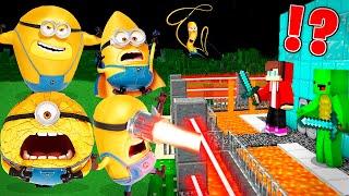 Jerry , Mel , Gus , Dave Minions vs Security House in Minecraft! Despicable Me 4 Maizen JJ and Mikey