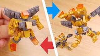 LEGO brick robot transformers tutorial - 3 headed gold dragon - G-Dragon