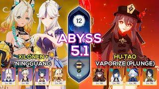 C0 Xilonen + C6 Ningguang & C0 Hu Tao Vaporize Plunge | Spiral Abyss 5.1 | Genshin Impact