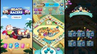 BEACH RACERS RACE 1 Monopoly go 1st Rank | Flags Collects #monopolygo #racers #beach #tycoon