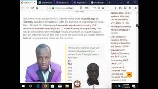 Teaching Visual Basic at Olevel: Why and how ICT Teachers should start now as recommended by UNEB