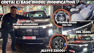 CRETA base model MODIFICATION || BASE TO TOP|| 70%off on hyundai genuine accessories || creta 2024