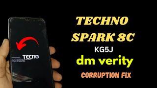 dm verity corruption fix Tecno Spark 8c (KG5J) || how to fix dm-verity corruption