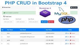 PHP CRUD (Create, Read, Update, Delete) Tutorial with MySQL + Bootstrap 4 # PART 3