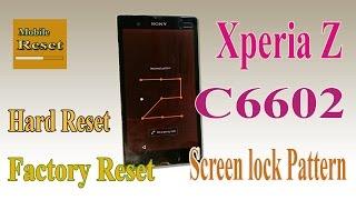 Factory reset Sony Xperia Z-C6602 bypass screen lock pattern.