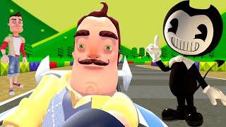 ПРИВЕТ СОСЕД И СУПЕР МАРИО КАРТ!HELLO NEIGHBOR В ГАРРИС МОД!GARRY'S MOD!SUPER MARIO!ШОУ ХРИПЛЫХ!GMOD