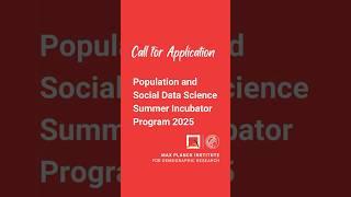 Call for Application! Spend your summer 2025 @MPIDRvideo in Rostock!  #population #science