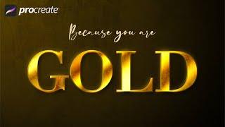 #67 GOLD TEXT - Procreate tutorial