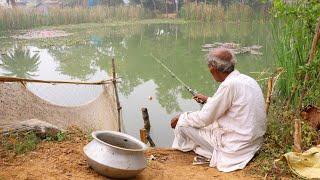 Fishing Video || I have never seen a fisherman as skilled as my grandfather || Amazing hook fishing