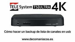 Telesystem TS ULTRA 4K - Cómo hacer un backup de lista de canales en usb