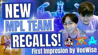 SINO ANG MAY PINAKAPASABOG NA RECALL?! | VEEWISE FIRST IMPRESSION ON THE NEW MPL TEAM RECALLS