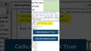 Excel Shorts - Autofit Row Height to Cell Contents | Auto Text Wrap | Easy Method