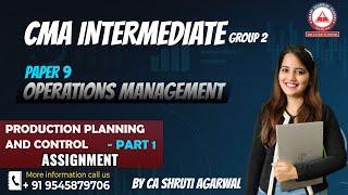 CMA INTER GROUP 2-OPERATION MANAGEMENT (OM) PAPER 9|CHAPTER 4-PRODUCTION PLANNING AND CONTROL|PART 1