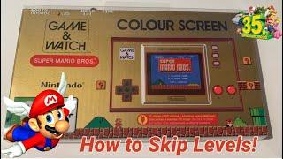 Nintendo Game & Watch: Super Mario Bros. - How to SKIP Levels! (Colour / Color Screen)