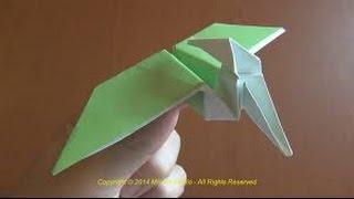 Origami dinosaur - How to make a paper dinosaur/ Origami Pterodactyl