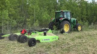 Schulte GX-150 15' Rotary Mower Cutting Brush and Grass