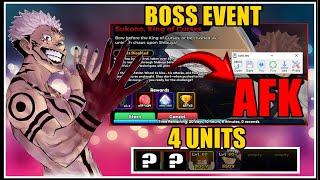 HOW TO AFK FARM CURSE TOKENS 4 UNITS IN SUKUNA BOSS EVENT UPDATE 1.1  Anime Vanguards