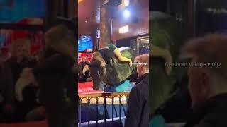 Mechanical bull  riding girl in benidorm #benidorm @allaboutvillagevlogz1984