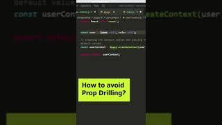 React Interview Question | How to avoid Prop Drilling? | Use Context | #shorts #shortsvideo #reactjs