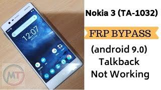 NOKIA TA-1032 Frp Bypass | NOKIA 3 (android 9.0) Talkback Not Working New Security FRP Lock Remove