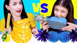 ASMR Blue Food VS Yellow Food Challenge by LiLiBu