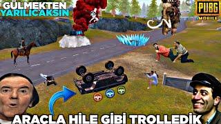 ARACI TERS DÖNDERDİK  İÇİNDE PUSUP TROLLEDİK ( HİLE GİBİ ÖZELLİK )  PUBG MOBİLE TROLL