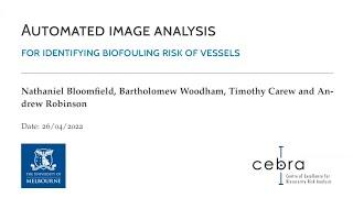 CEBRAnar #4: Automated Image Analysis for Identifying Biofouling Risk of Vessels