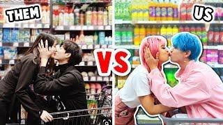 OURFIRE RECREATING CUTE COUPLE PHOTOS CHALLENGE in PUBLIC!!