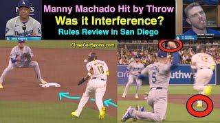 Did Manny Machado Interfere with Freddie Freeman's Throw After Being Hit by the Ball Near 2B?