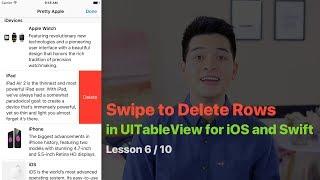 UITableView Pt 6/10: DELETE ROWS FROM TABLE VIEW SWIFT TUTORIAL