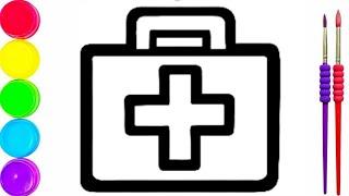 How to draw a first aid kit? Как нарисовать аптечку? Tibbiyot qutisi chizish