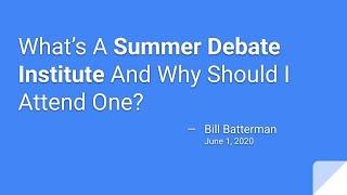 What’s A Summer Debate Institute And Why Should I Attend One?